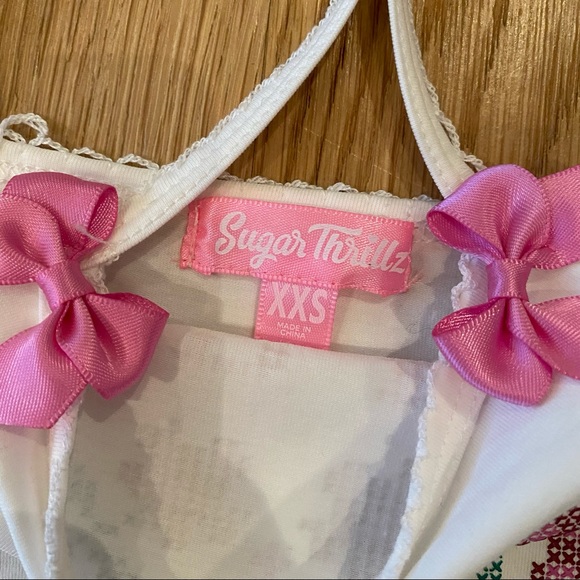 Dolls Kill - Sugar Thrillz Pampered For Life Brat Sleeveless Cami Crop Tank XXS - Picture 3 of 4